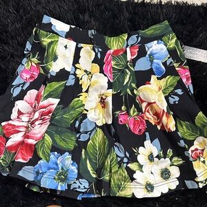 Angel Black Floral A-Line Skirt